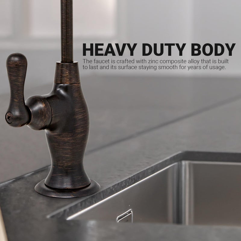 Metpure Non-airgap NSF Certified RO Faucet Reverse Osmosis Drinking Water Filtration System Water Dispenser Spout (Venetian Bronze). Vase Style with Faucet Wrench. - Image 3